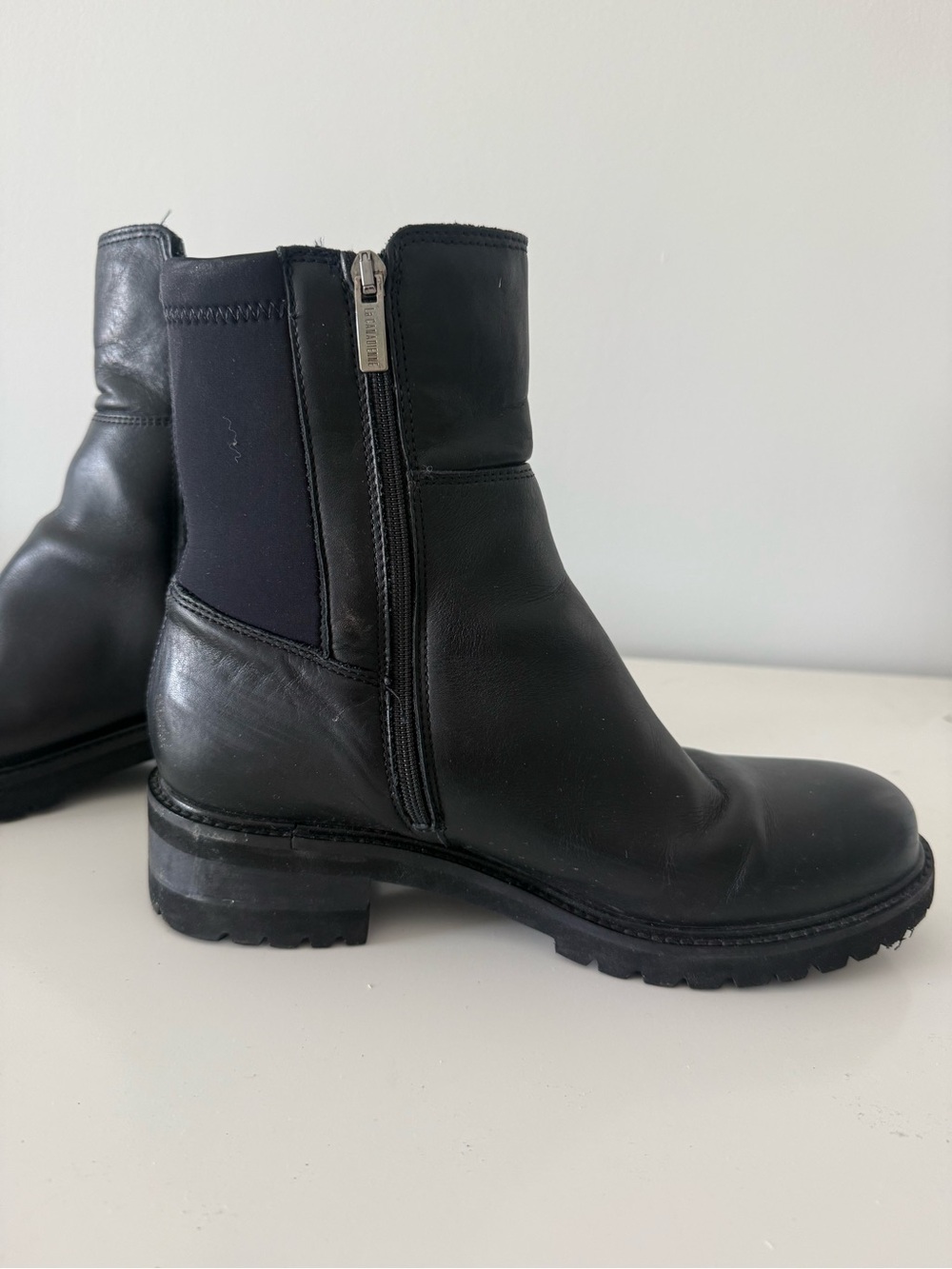 La CANADIENNE Callista Black waterproof Italian Leather ankle Boots